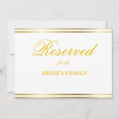 Modern Elegant Gold Script Wedding Reserved Sign (Voorkant)