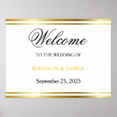 Modern Elegant Gold Script Wedding Welcome Poster (Voorkant)