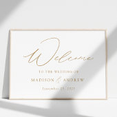 Modern Elegant Gold Script Weduwen Welkom Poster