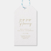Modern Elegant Gold Sip Hooray Vrijgezellenfeest Cadeaulabel (Voorkant)