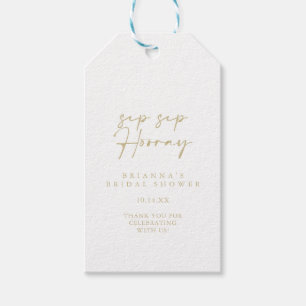 Modern Elegant Gold Sip Hooray Vrijgezellenfeest Cadeaulabel