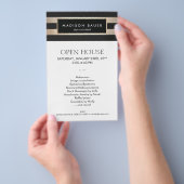 Modern Elegant Gold Stripes Hair Salon and Spa Flyer (Hand)