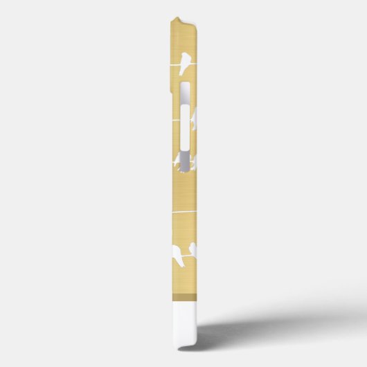 Modern Elegant Gold Swallow Birds op Wires Name Case-Mate iPhone Case (Achterkant / Links)