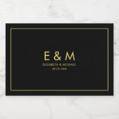 Modern Elegant Gold Text Monogram Save the Date Likeurfles Etiket (Enkel label)