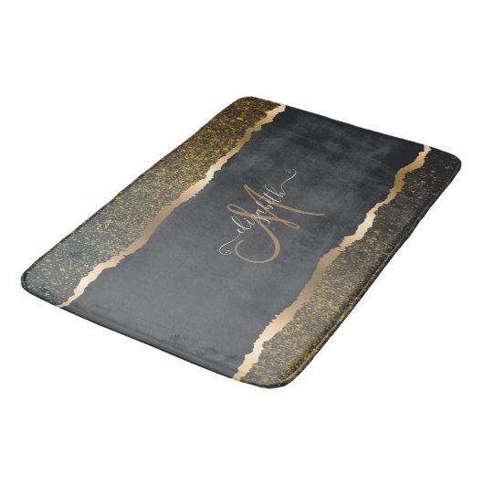 Modern Elegant Gold Touch Monogram Badmat (Gekanteld)