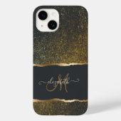 Modern Elegant Gold Touch Monogram Case-Mate iPhone Case (Achterkant)