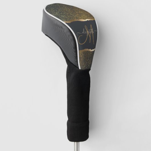 Modern Elegant Gold Touch Monogram Golfheadcover (Schuin)