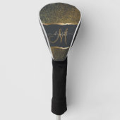 Modern Elegant Gold Touch Monogram Golfheadcover (Voorkant)