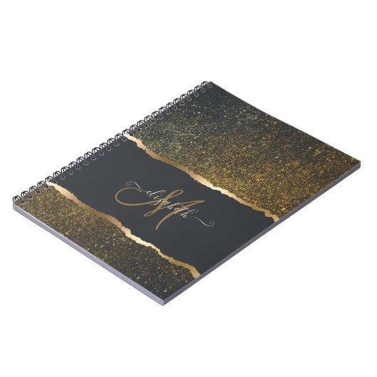 Modern Elegant Gold Touch Monogram Notitieboek (Linkerzijde)
