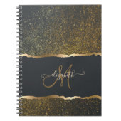 Modern Elegant Gold Touch Monogram Notitieboek (Voorkant)