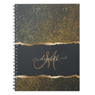 Modern Elegant Gold Touch Monogram Notitieboek