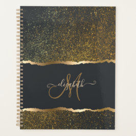 Modern Elegant Gold Touch Monogram Planner