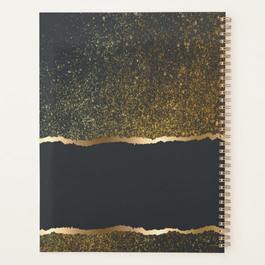 Modern Elegant Gold Touch Monogram Planner (Achterkant)