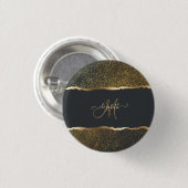 Modern Elegant Gold Touch Monogram Ronde Button 3,2 Cm (Voorkant /achterkant)