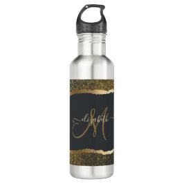 Modern Elegant Gold Touch Monogram Waterfles