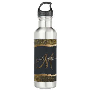 Modern Elegant Gold Touch Monogram Waterfles