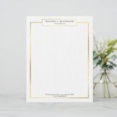 Modern Elegant Gold-vormgeving Briefhoofd Sjabloon (Staand voorkant)