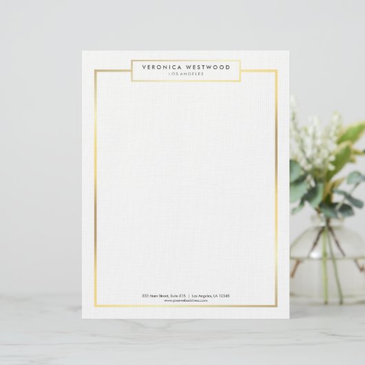 Modern Elegant Gold-vormgeving Briefhoofd Sjabloon (Staand voorkant)