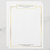 Modern Elegant Gold-vormgeving Briefhoofd Sjabloon (Voorkant / Achterkant)