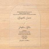 Modern Elegant Gold Wedding Acryl Uitnodigingen (Voorkant)