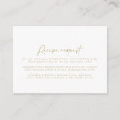 Modern Elegant Gold Wedding Recept Aanvraag Informatiekaartje (Voorkant)