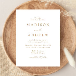 Modern Elegant Gold Wedding Uitnodiging Briefkaart