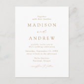 Modern Elegant Gold Wedding Uitnodiging Briefkaart (Voorkant)