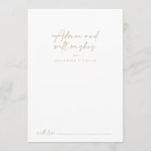 Modern Elegant Gold Wedding Well wil Advieskaart (Voorkant)