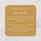 Modern Elegant Gold & White Wedding QR Details Informatiekaartje (Voorkant)