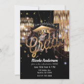 Modern Elegant Golden Glam Afstudeerder Party Afst Kaart (Voorkant)