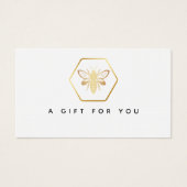 Modern & Elegant Golden Honey Beekeeper cadeaubon Visitekaartje (Voorkant)