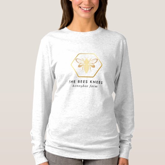 Modern & Elegant Golden Honey Beekeeper T-shirt (Voorkant)