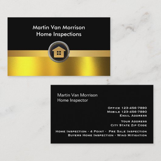 Modern Elegant Golden Professional Visitekaartje (Voorkant / Achterkant)