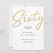 Modern Elegant Goud 60ste Verjaardag Kaart (Voorkant)