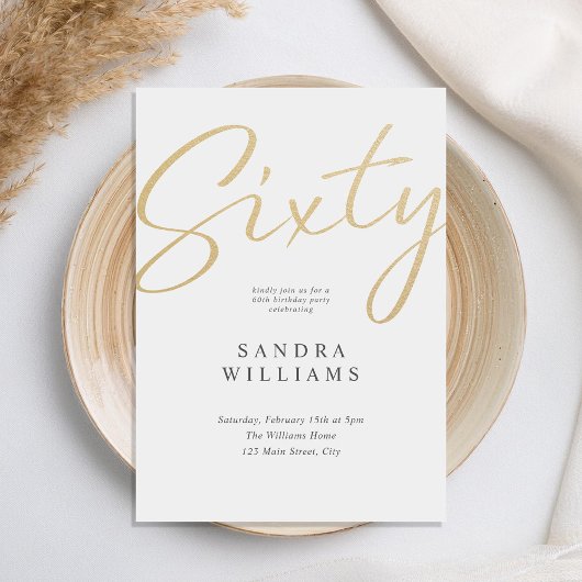 Modern Elegant Goud 60ste Verjaardag Kaart