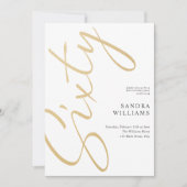 Modern Elegant Goud 60ste Verjaardag Kaart (Voorkant)