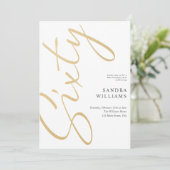 Modern Elegant Goud 60ste Verjaardag Kaart (Staand voorkant)