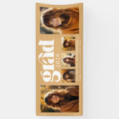 Modern Elegant Goud Afstuderen Fotocollage Spandoek (Verticaal)