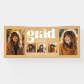 Modern Elegant Goud Afstuderen Fotocollage Spandoek (Horizontaal)