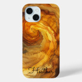 Modern Elegant Goud Amber Marmer Gepersonaliseerde Case-Mate iPhone Case (Achterkant)