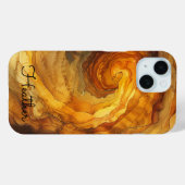 Modern Elegant Goud Amber Marmer Gepersonaliseerde Case-Mate iPhone Case (Achterkant (horizontaal))