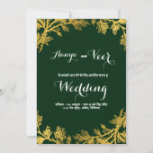 Modern Elegant goud bloemenbruiloft groen Kaart (Voorkant)