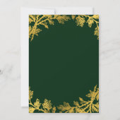 Modern Elegant goud bloemenbruiloft groen Kaart (Achterkant)