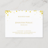 Modern Elegant Goud Confetti Hand Script Tekst Visitekaartje (Achterkant)