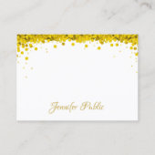 Modern Elegant Goud Confetti Hand Script Tekst Visitekaartje (Voorkant)