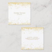 Modern Elegant Goud Confetti Wit Sjabloon Luxe Vierkante Visitekaartje (Voorkant / Achterkant)