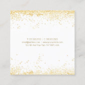 Modern Elegant Goud Confetti Wit Sjabloon Luxe Vierkante Visitekaartje (Achterkant)