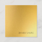 Modern Elegant Goud Eenvoudig Glam Sjabloon Luxe Vierkante Visitekaartje (Voorkant)