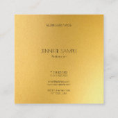 Modern Elegant Goud Eenvoudig Glam Sjabloon Luxe Vierkante Visitekaartje (Achterkant)