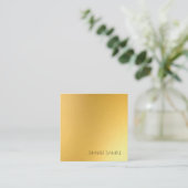 Modern Elegant Goud Eenvoudig Glam Sjabloon Luxe Vierkante Visitekaartje (Staand voorkant)